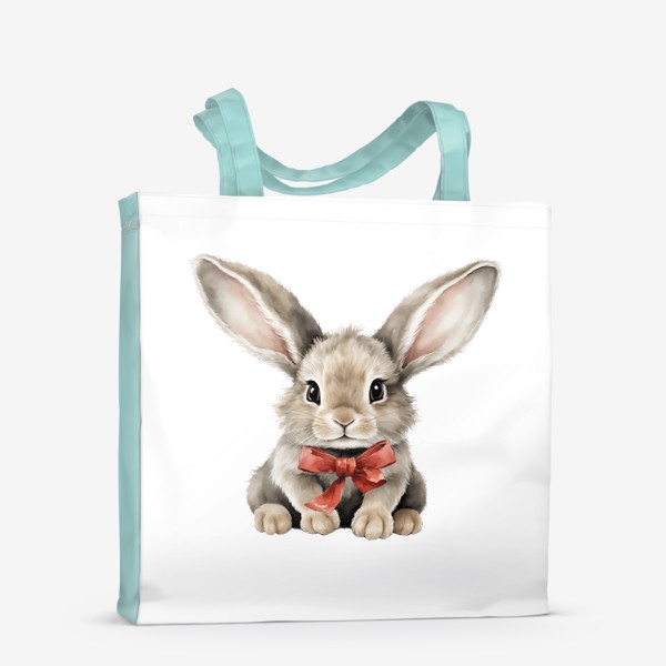 Сумка-шоппер «Милый кролик и красный бант»