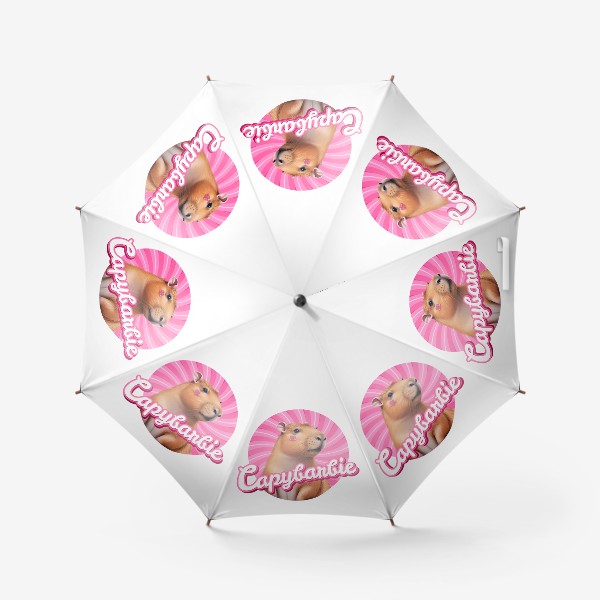 Зонт «Милая смешная барби - капибарби, забавная капибара надпись capybarbie»