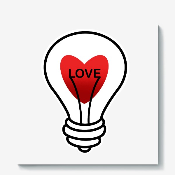 Холст «Любовь лампочка»