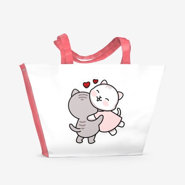 Пляжная сумка «Влюблённые котики»