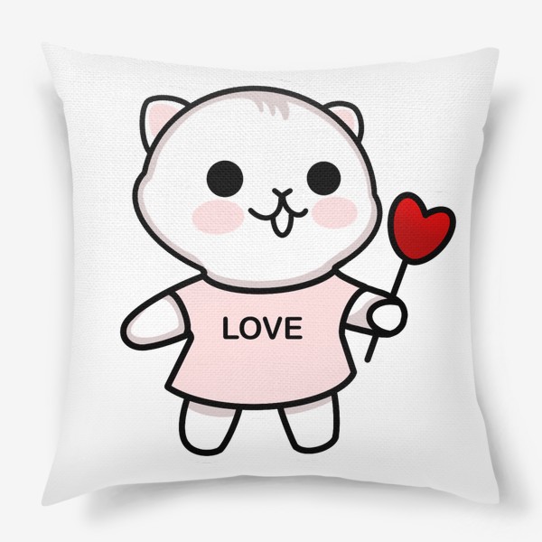 Подушка «Котик с сердцем »