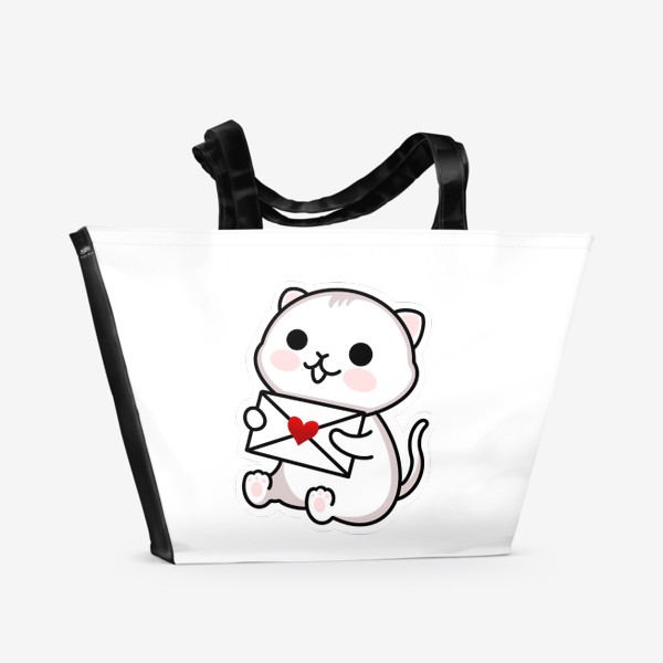 Пляжная сумка «Котик с конвертом»