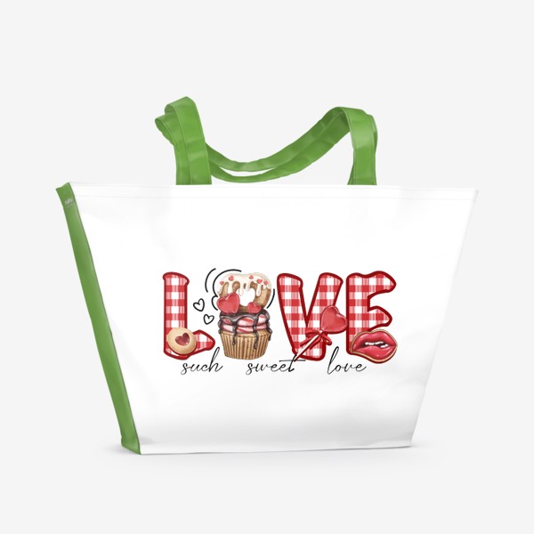 Пляжная сумка «Надпись love»