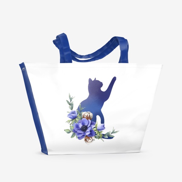 Пляжная сумка «Кот и анемоны »