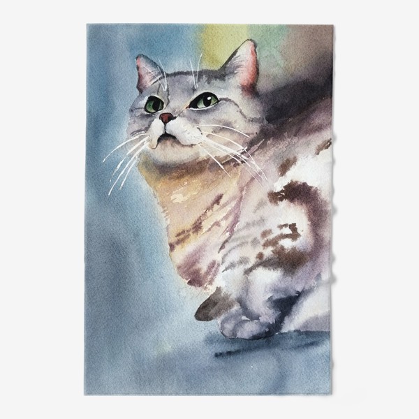 Полотенце &laquo;Британская кошка, акварель&raquo;