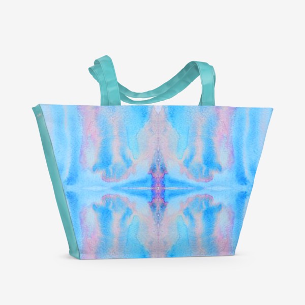Пляжная сумка «Голубая абстракция. Акварель»
