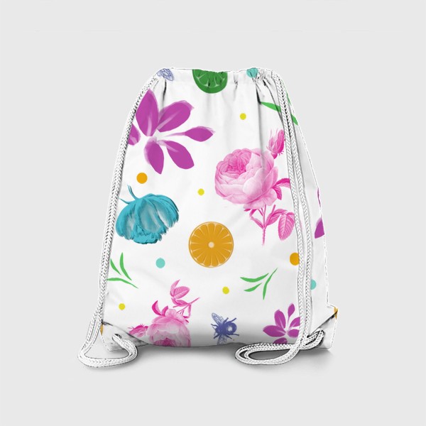 Рюкзак «Паттерн, фрукты с цветами»