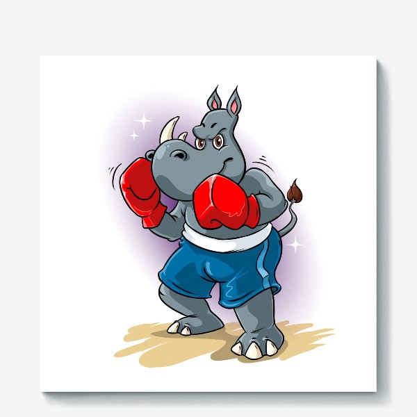 Холст «носорожек боксер»