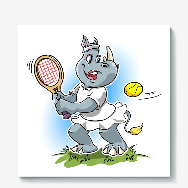 Холст «носорожек теннисист »