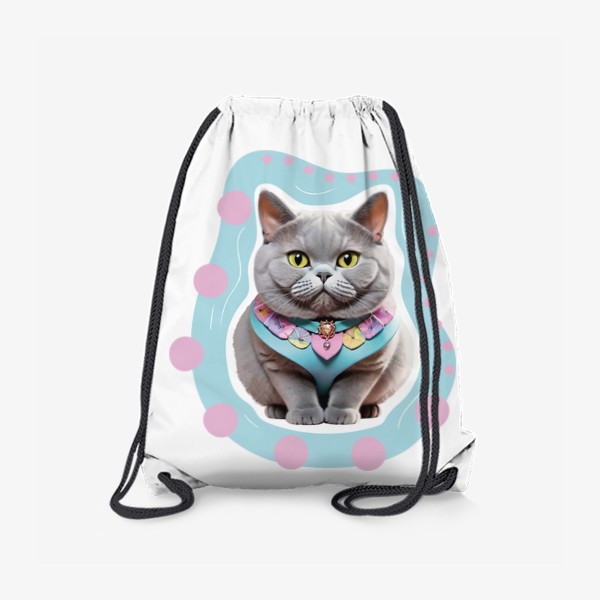 Рюкзак «Милый толстый британский кот, стикер жирненький котенок британец »