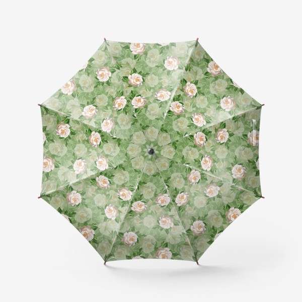 Зонт «Белые розы на зеленом»