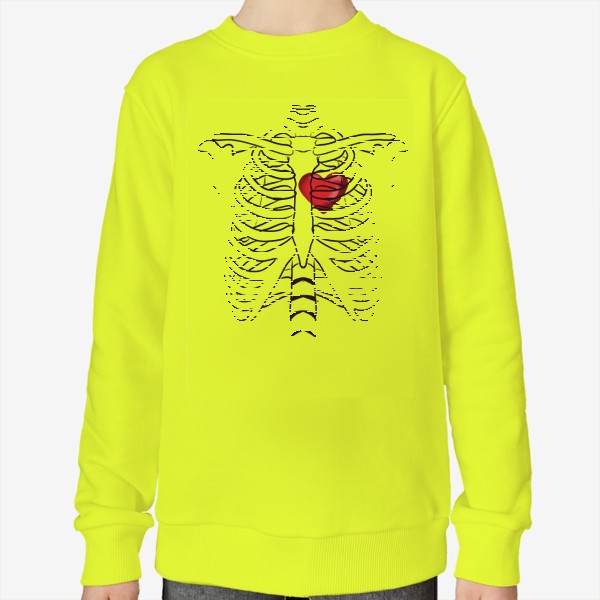 Свитшот «Скелет Любовь - Сердце - 14 февраля - Ребра - Грудная клетка - Анатомия любви - Признание в любви»