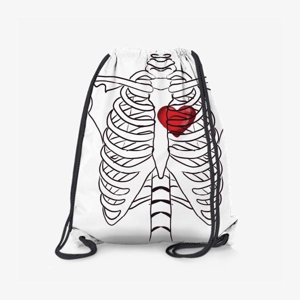Рюкзак «Скелет Любовь - Сердце - 14 февраля - Ребра - Грудная клетка - Анатомия любви - Признание в любви»