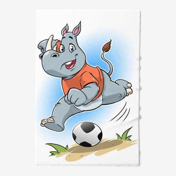 Полотенце «носорожек футболист»