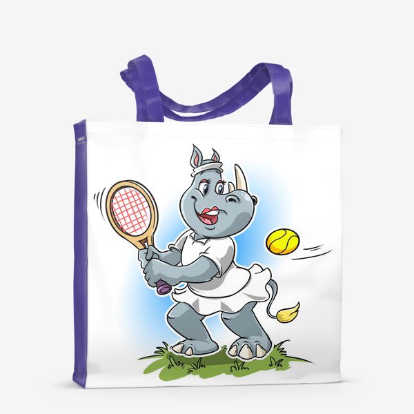 Сумка-шоппер «носорожек теннисист »