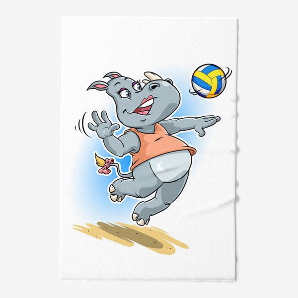 Полотенце &laquo;носорожек волейболист&raquo;