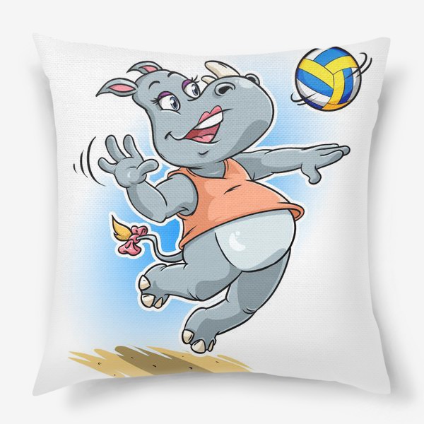 Подушка «носорожек волейболист»