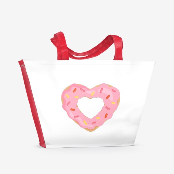 Пляжная сумка «Пончик Сердце. 14 февраля»
