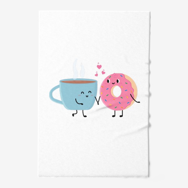 Полотенце «Влюбленная Пара Чай и Пончик»