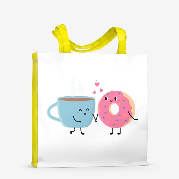 Сумка-шоппер «Влюбленная Пара Чай и Пончик»