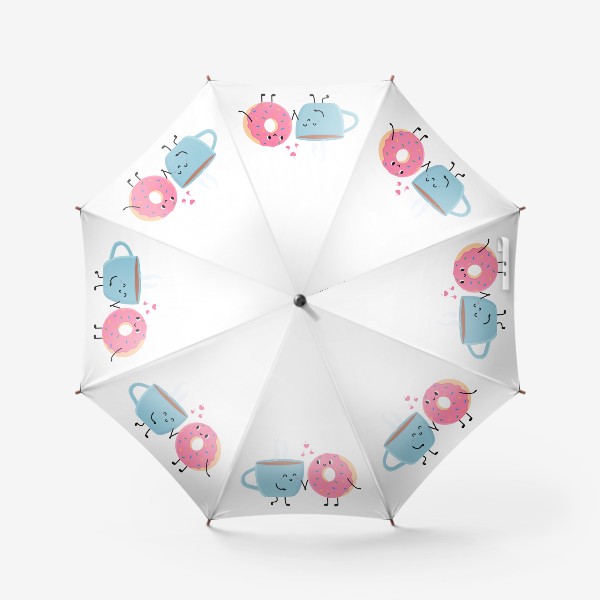 Зонт «Влюбленная Пара Чай и Пончик»