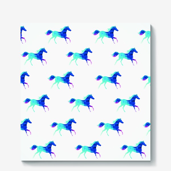 Холст «Лошадки синие»