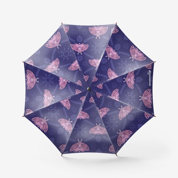 Зонт «Розовые мотыльки Принт с мотыльками»