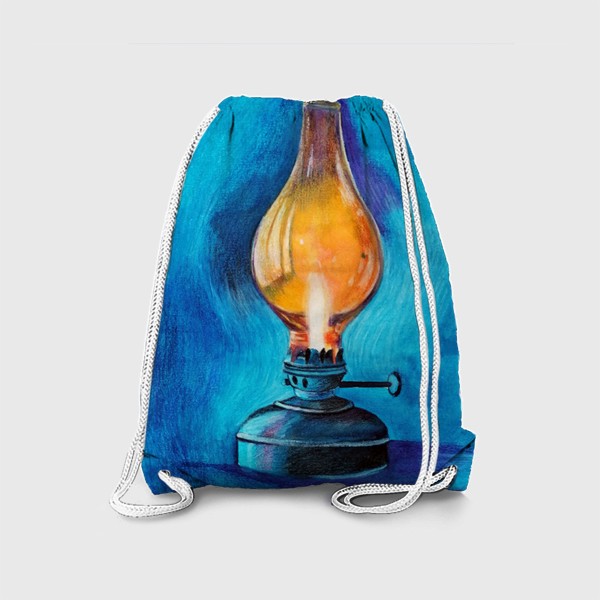 Рюкзак «Керосиновая лампа на синем фоне»