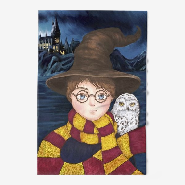 Полотенце «Гарри Поттер в шляпе и Букля. Хогвартс»