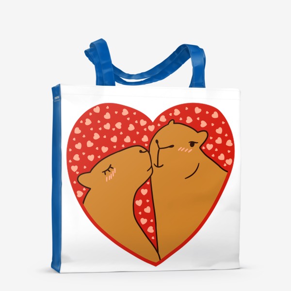 Сумка-шоппер «капибары в сердечке»