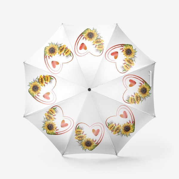 Зонт «Сердце с подсолнухами »