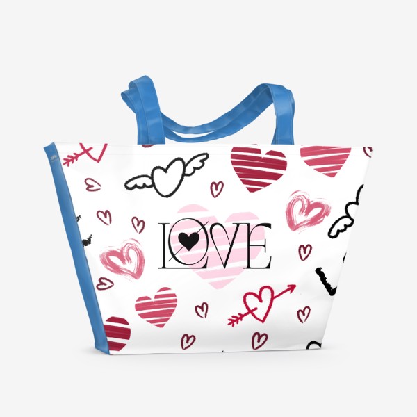 Пляжная сумка «Паттерн сердце »