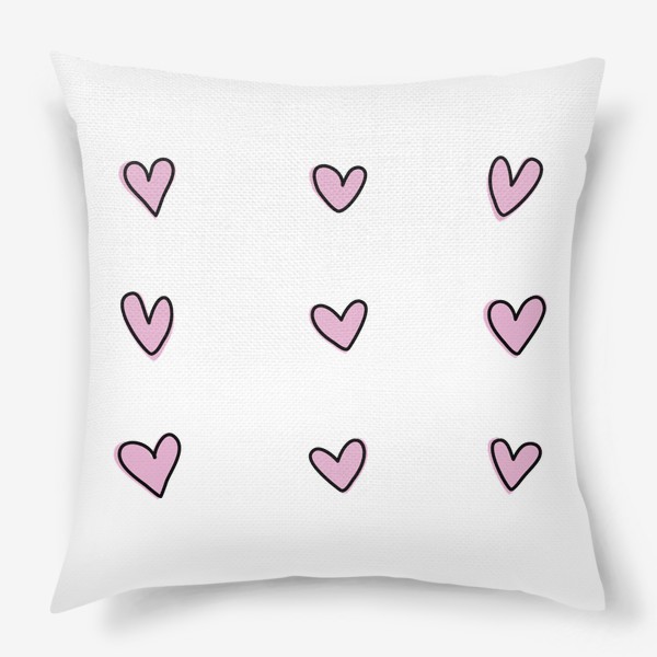 Подушка «Любовь. Розовые сердечки»