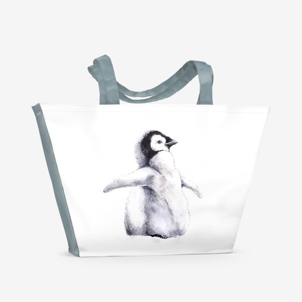 Пляжная сумка «Пингвин. Птицы»