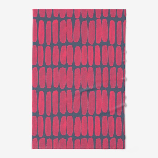 Полотенце «Розовый геометрический паттерн на сером фоне»