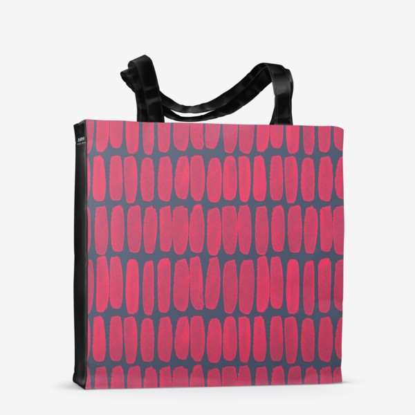Сумка-шоппер «Розовый геометрический паттерн на сером фоне»