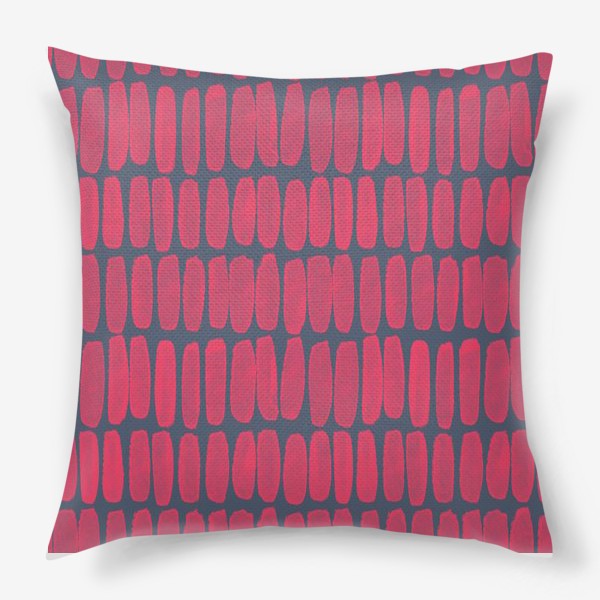 Подушка «Розовый геометрический паттерн на сером фоне»