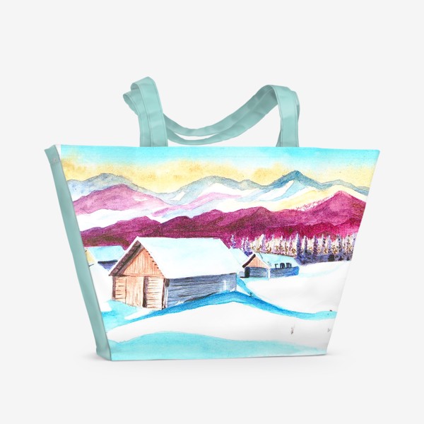 Пляжная сумка «зимняя деревня»