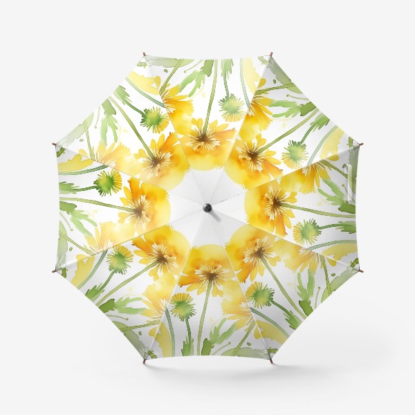 Зонт «букет жёлтых акварельных одуванчиков»
