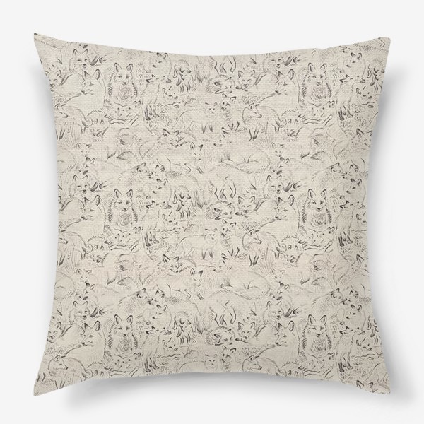 Подушка «Семейство лис, паттерн | Resting foxes, pattern»