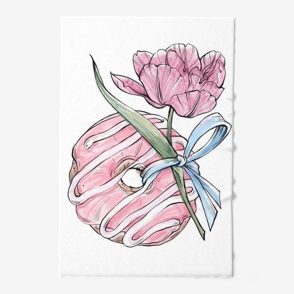 Полотенце «Пончик и тюльпан»