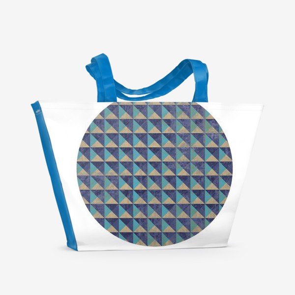 Пляжная сумка «Квадрат в круге холодная геометрия»