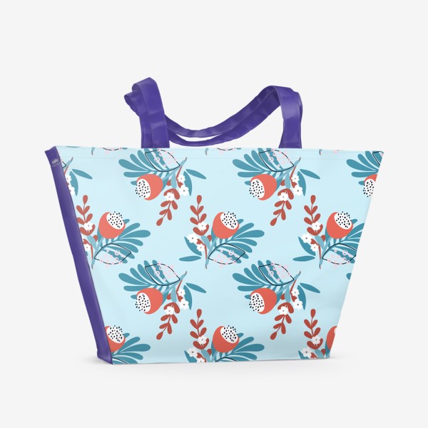 Пляжная сумка «Букет тропических цветов.»