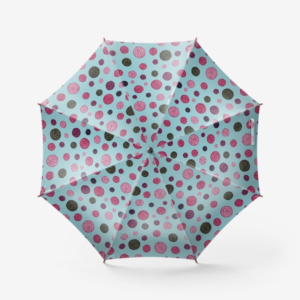 Зонт «Паттерн с шариками на голубом фоне»