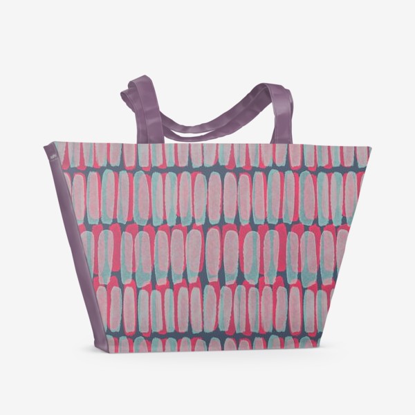 Пляжная сумка &laquo;Паттерн с розово-голубыми мазками&raquo;