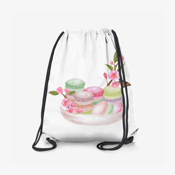 Рюкзак «Пирожные макарон с цветами сакуры»