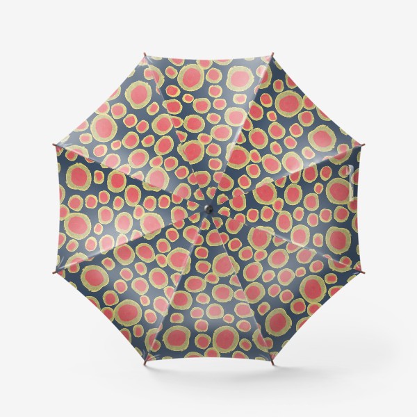 Зонт «Желто-розовые круги на сером фоне »