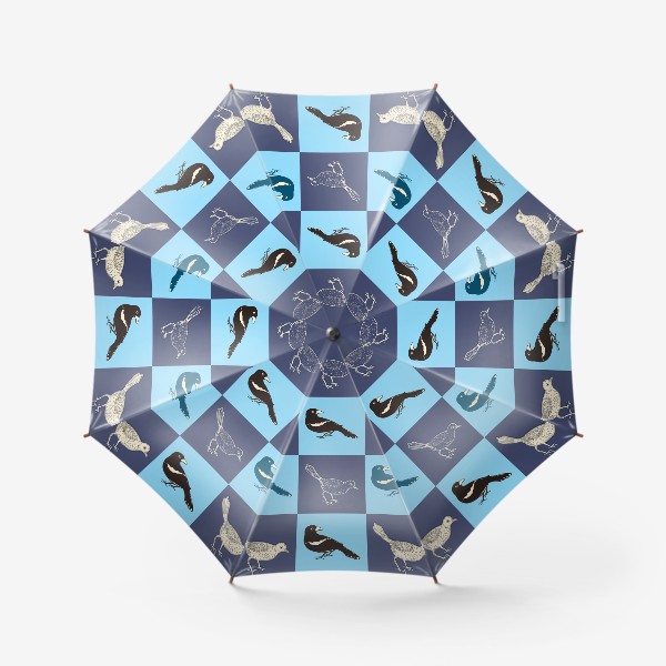 Зонт «Птицы в квадратах»