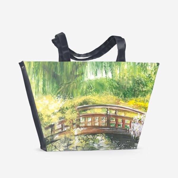 Пляжная сумка «Пейзаж с ивами»