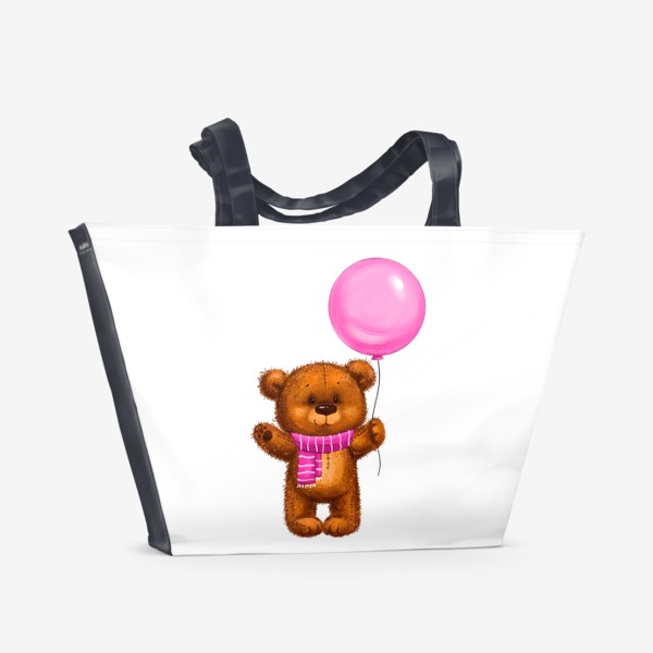 Пляжная сумка «Плюшевый мишка с воздушным шариком»